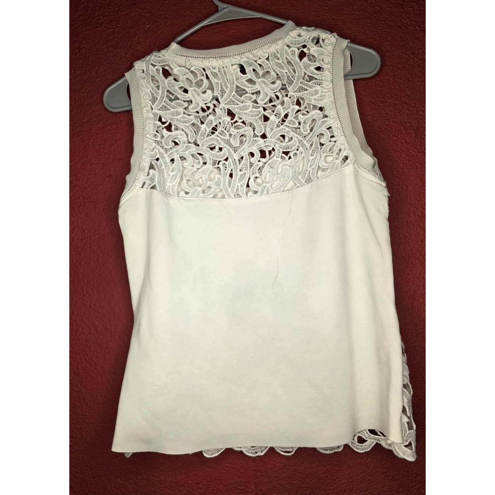 *Stained* Venus Lace Tank Top Sleeveless White Party Cocktail Blouse‎